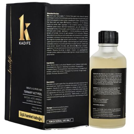KADIFE Ternary Act Peel with Mandelic Glycolic & Lactic Acid | AHA Chemical Exfoliating Face Peel for Acne Hyperpigmentation Wrinkles Skin Texture Renewal | 50 ml